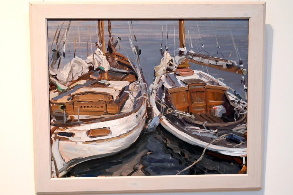 Friedel Anderson (1991–2012), Zwei Schiffe, 2.9.91, Schleswig, Landesmuseum für Kunst und Kulturgeschichte, Galerie der Klassischen Moderne, 1991, Bild 1/2