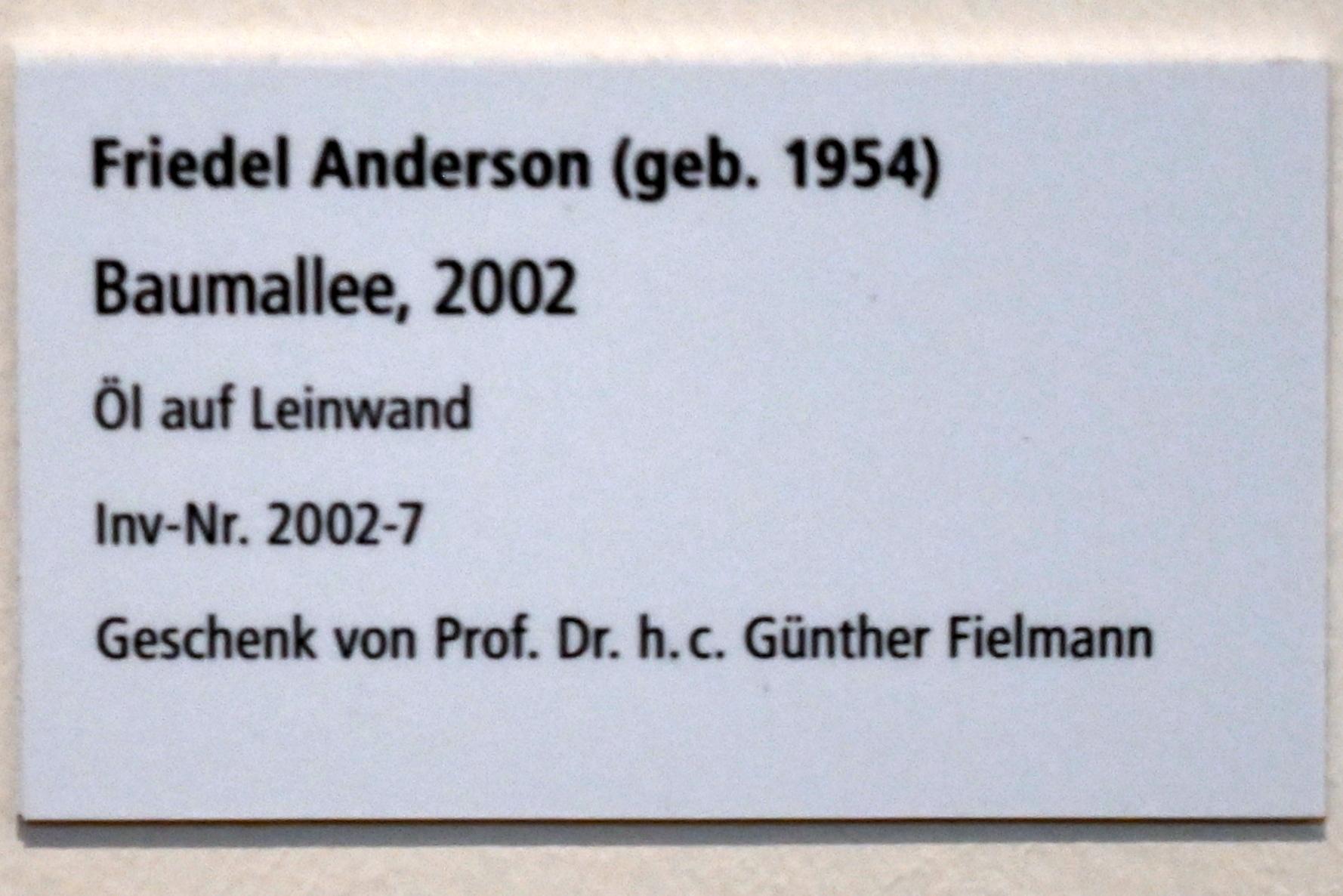 Friedel Anderson (1991–2012), Baumallee, Schleswig, Landesmuseum für Kunst und Kulturgeschichte, Galerie der Klassischen Moderne, 2002, Bild 2/2