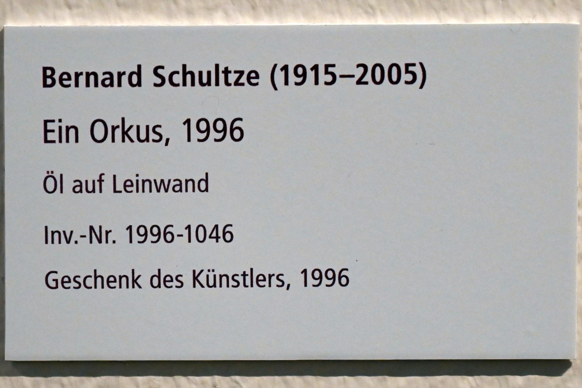 Bernard Schultze (1947–1996), Ein Orkus, Schleswig, Landesmuseum für Kunst und Kulturgeschichte, Galerie der Klassischen Moderne, 1996, Bild 2/2