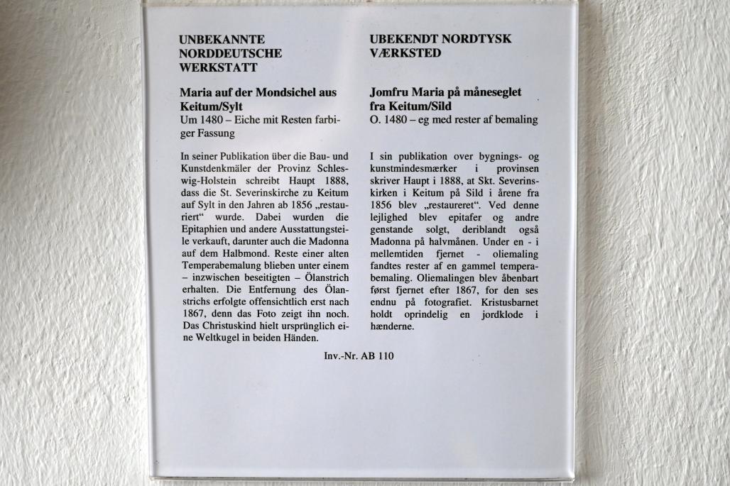 Maria auf der Mondsichel, Keitum, Kirche St. Severin, jetzt Schleswig, Landesmuseum für Kunst und Kulturgeschichte, Saal 1, um 1480, Bild 2/2