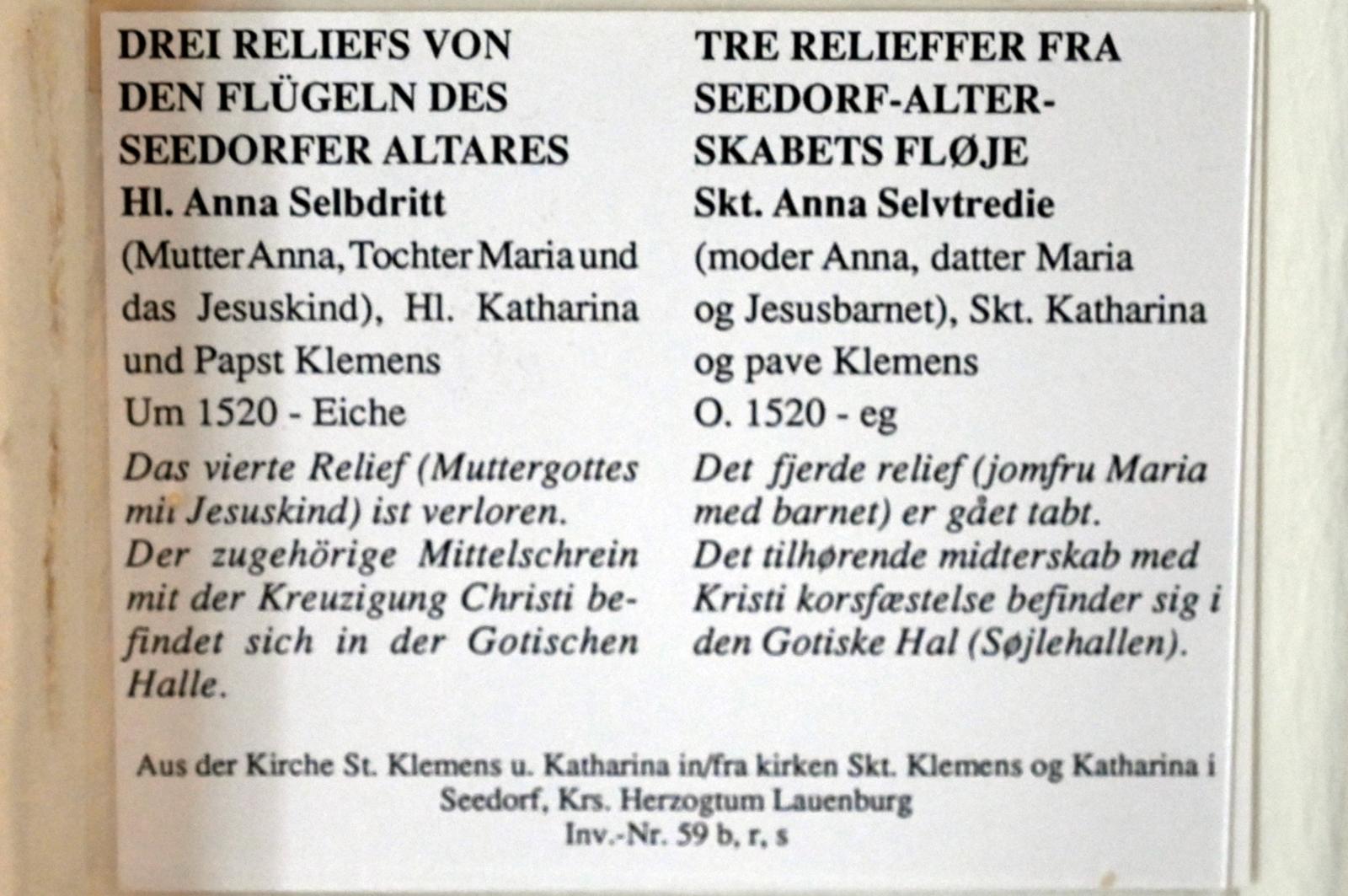 Papst Klemens, Seedorf (Lauenburg), St.-Clemens-St.-Katharinen-Kirche, jetzt Schleswig, Landesmuseum für Kunst und Kulturgeschichte, Saal 1, um 1520, Bild 2/2