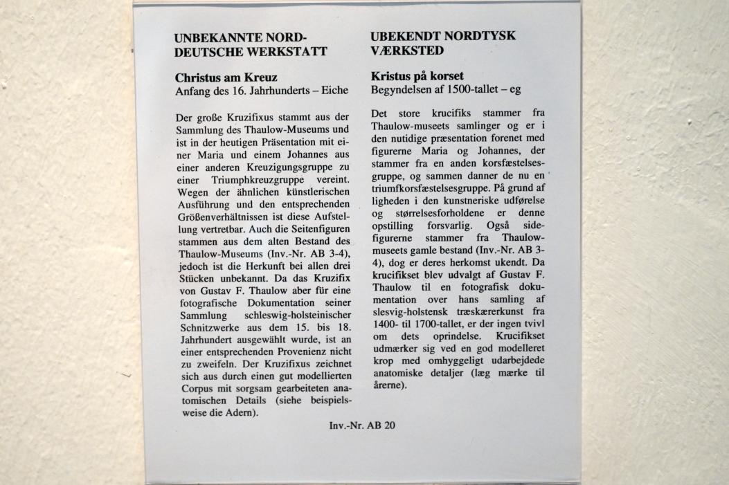 Christus am Kreuz, Schleswig, Landesmuseum für Kunst und Kulturgeschichte, Saal 3, Beginn 16. Jhd., Bild 2/2