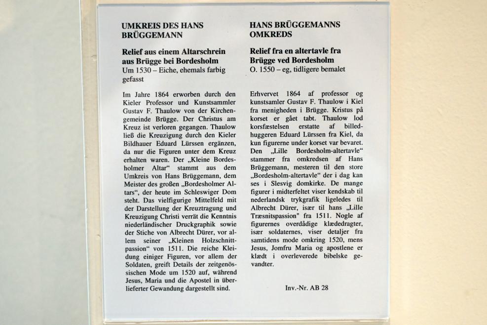 Hans Brüggemann (Umkreis) (1530), Relief aus dem Altarschrein, Brügge (Holstein), Kirche St. Johannis, jetzt Schleswig, Landesmuseum für Kunst und Kulturgeschichte, Saal 3, um 1530, Bild 2/2