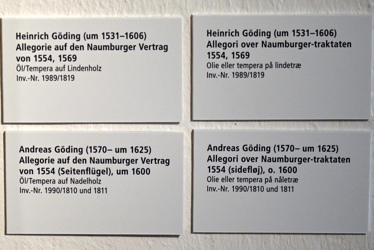 Heinrich Göding (1569), Allegorie auf den Naumburger Vertrag von 1554, Schleswig, Landesmuseum für Kunst und Kulturgeschichte, Saal 4, 1569, Bild 2/2