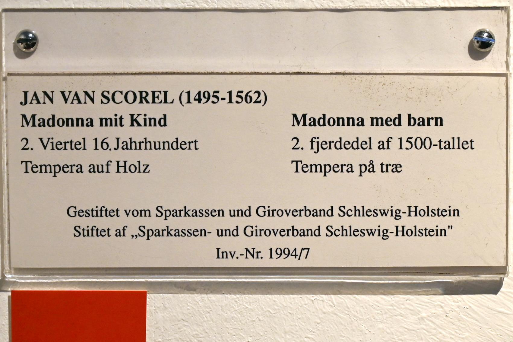 Jan van Scorel (1530–1537), Madonna mit Kind, Schleswig, Landesmuseum für Kunst und Kulturgeschichte, Saal 5, 2. Viertel 16. Jhd., Bild 2/2