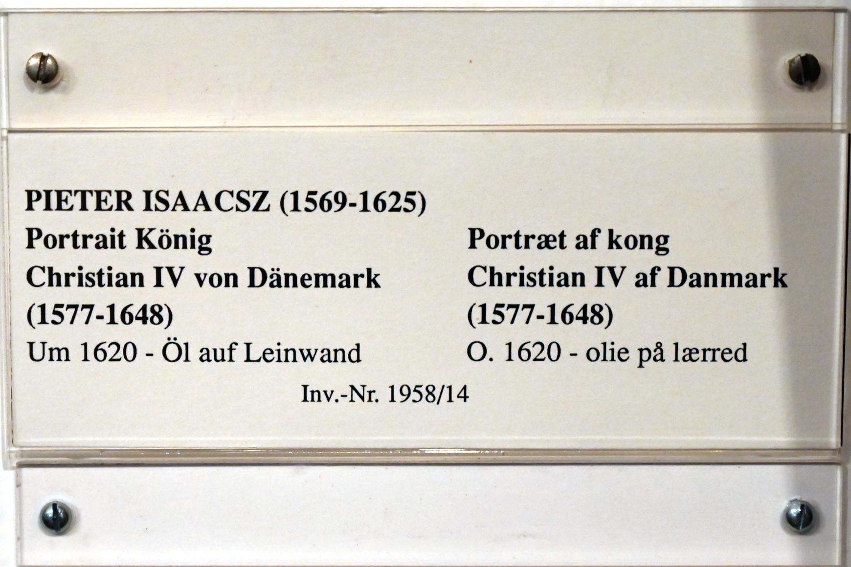 Pieter Isaacsz (1620), Portrait König Christian IV von Dänemark (1577-1648), Schleswig, Landesmuseum für Kunst und Kulturgeschichte, Saal 12, um 1620, Bild 2/2