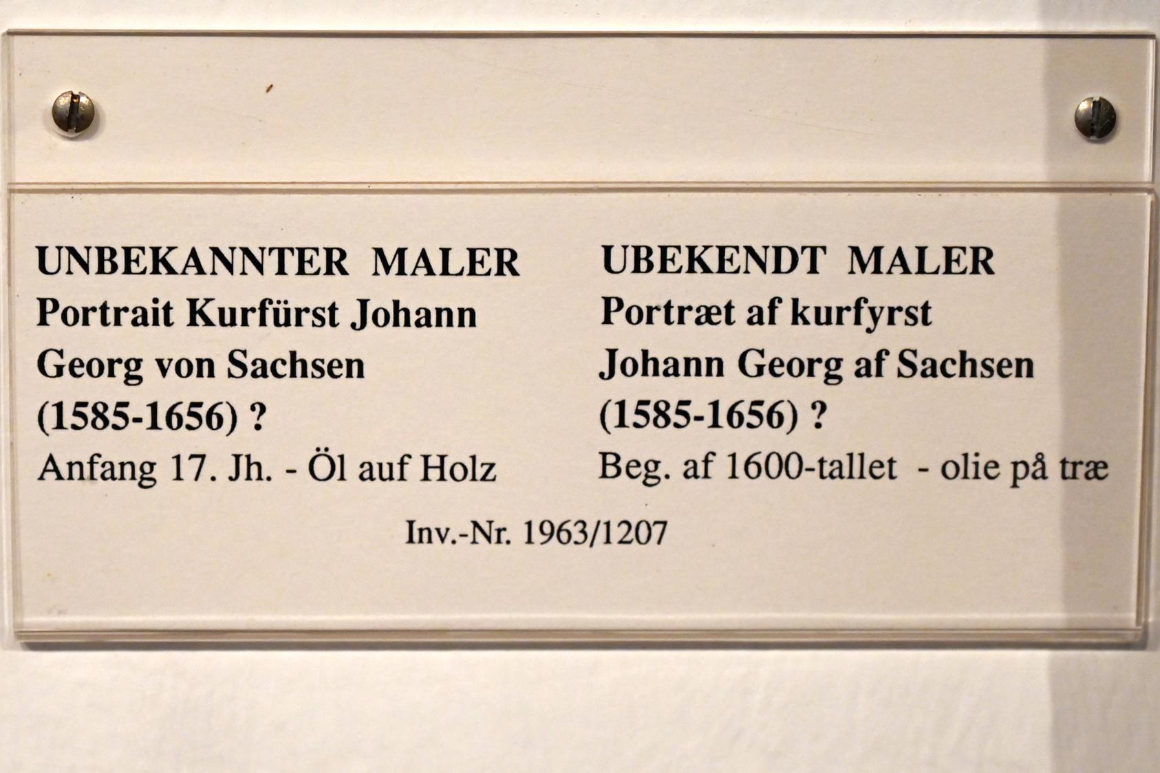 Portrait Kurfürst Johann Georg von Sachsen (1585-1656) ?, Schleswig, Landesmuseum für Kunst und Kulturgeschichte, Saal 12, Beginn 17. Jhd., Bild 2/2