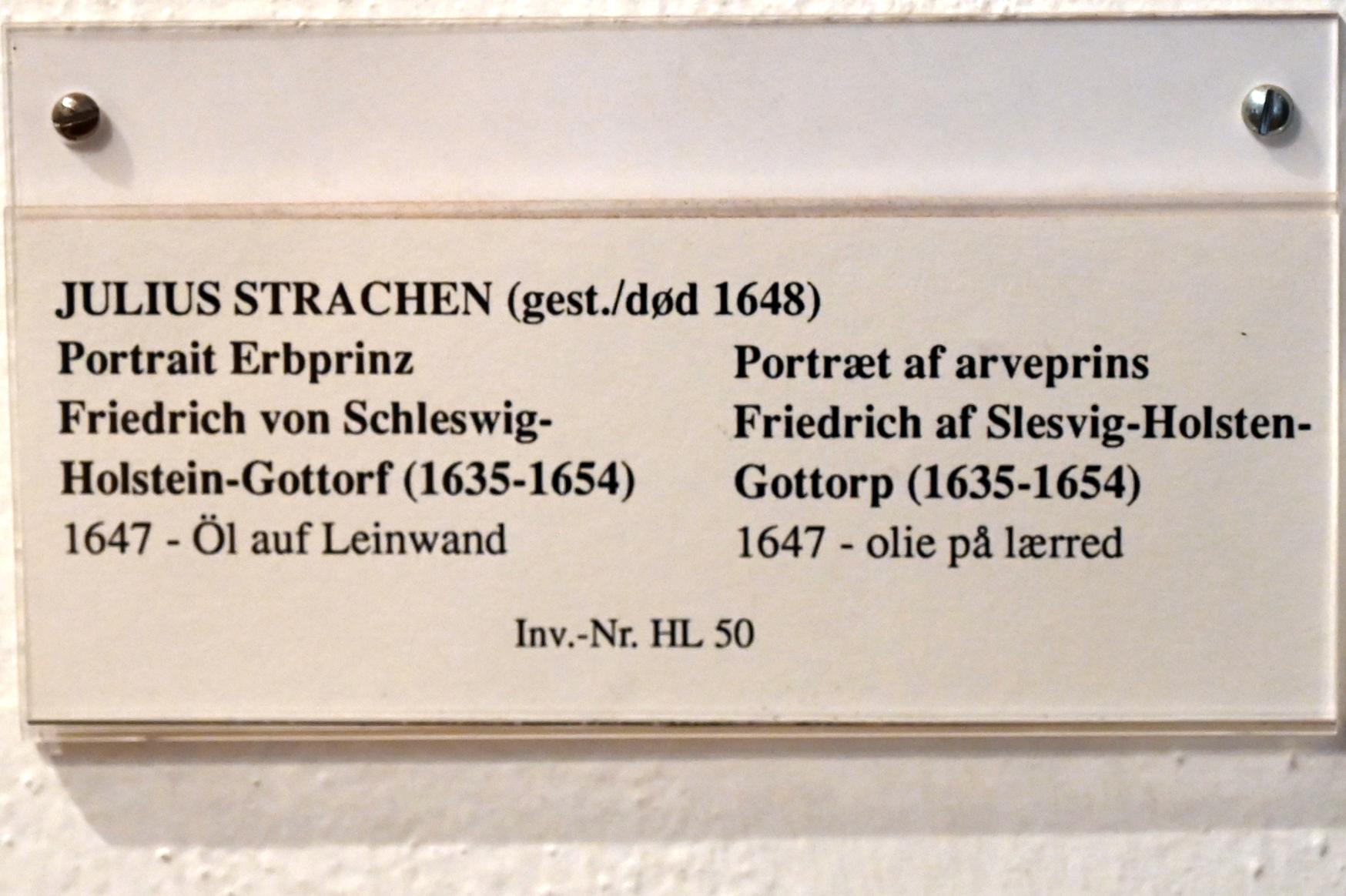 Julius Strachen (1645–1647), Portrait Erbprinz Friedrich von Schleswig-Holstein-Gottorf (1635-1654), Schleswig, Landesmuseum für Kunst und Kulturgeschichte, Saal 12, 1647, Bild 2/2