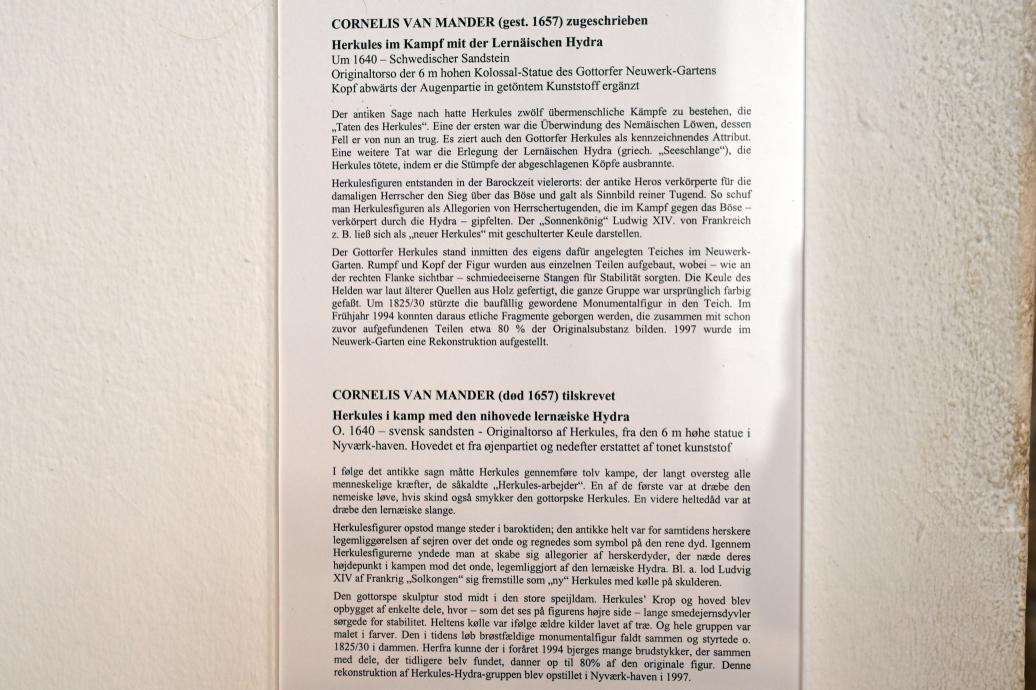 Cornelis van Mander (1640–1657), Herkules im Kampf mit der Lernäischen Hydra, Schleswig, Schloss Gottorf, jetzt Schleswig, Landesmuseum für Kunst und Kulturgeschichte, Saal 14, um 1640, Bild 4/4