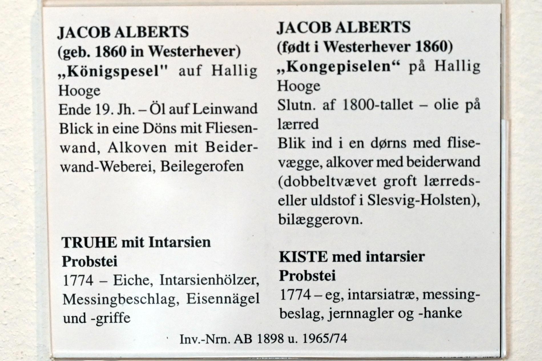 Jacob Alberts (1895–1896), Königspesel auf Hallig Hooge, Schleswig, Landesmuseum für Kunst und Kulturgeschichte, Saal 100, Ende 19. Jhd., Bild 2/2
