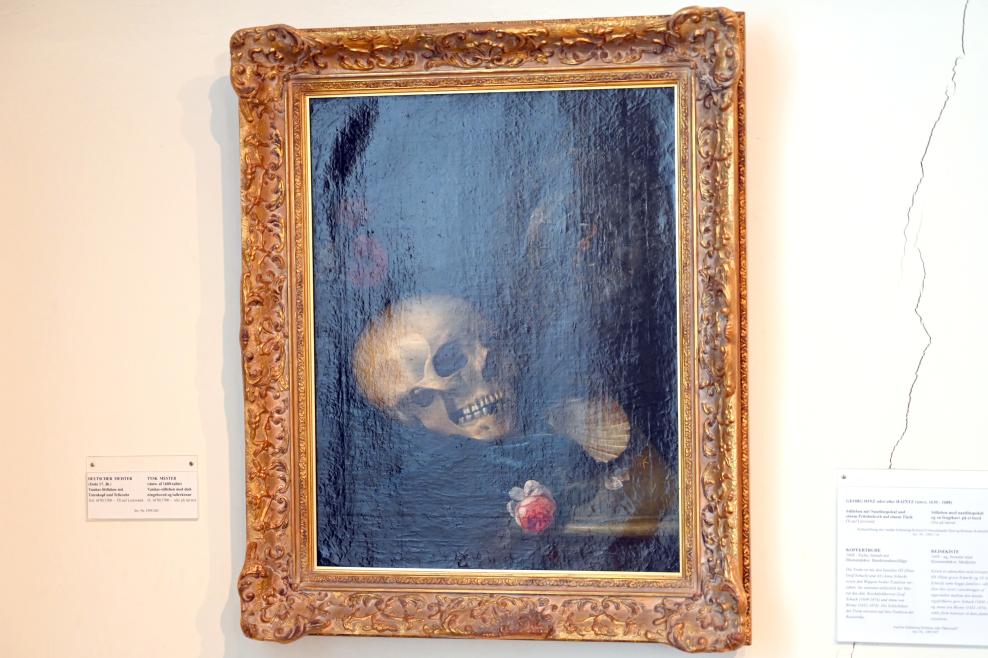 Vanitas-Stillleben mit Totenkopf und Telleruhr, Schleswig, Landesmuseum für Kunst und Kulturgeschichte, Saal 21, um 1670–1700, Bild 2/3