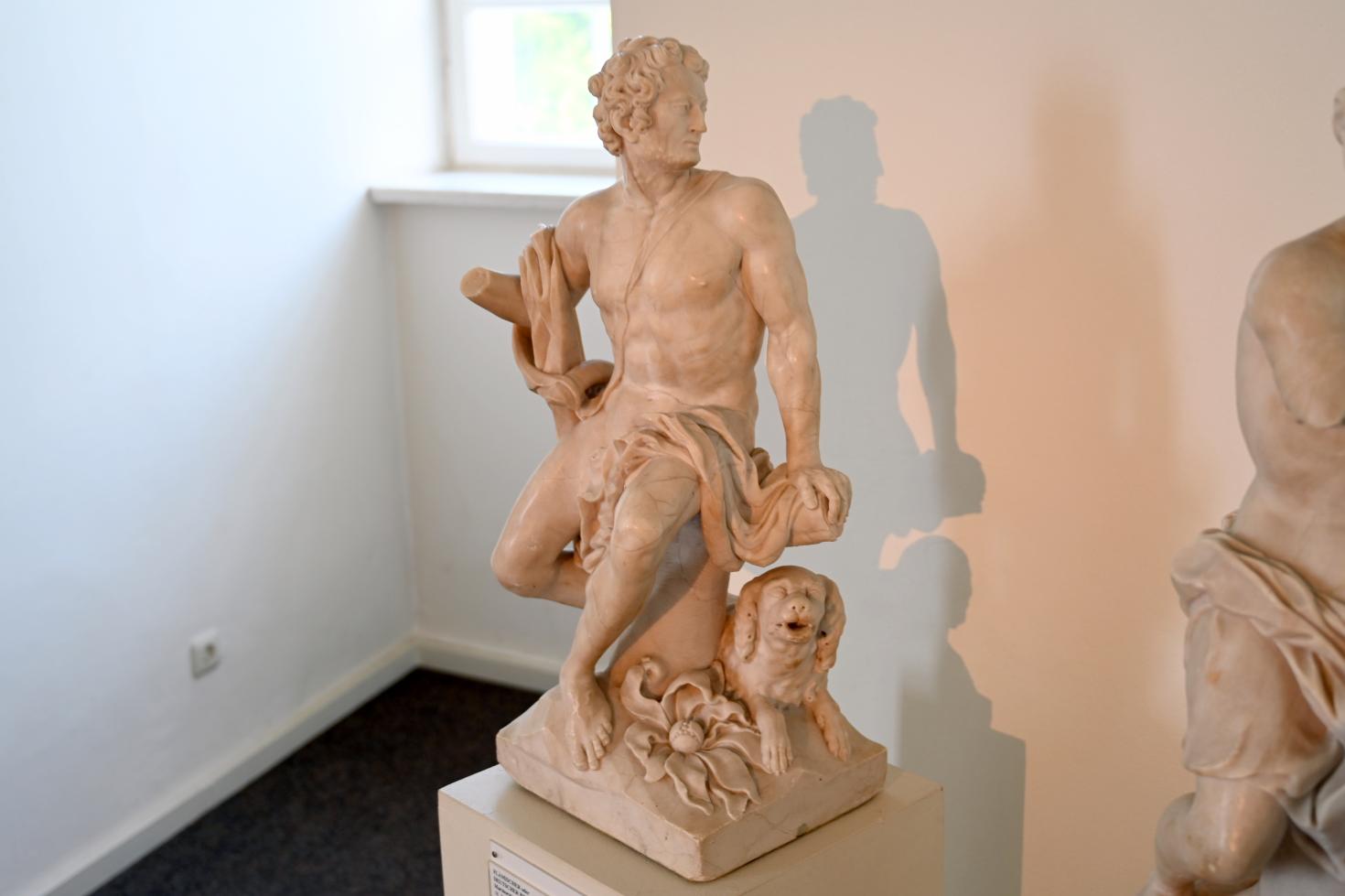 Marmorstatue des Adonis, Rantzau, Schloss Rantzau, jetzt Schleswig, Landesmuseum für Kunst und Kulturgeschichte, Saal 20, nach 1710, Bild 2/3