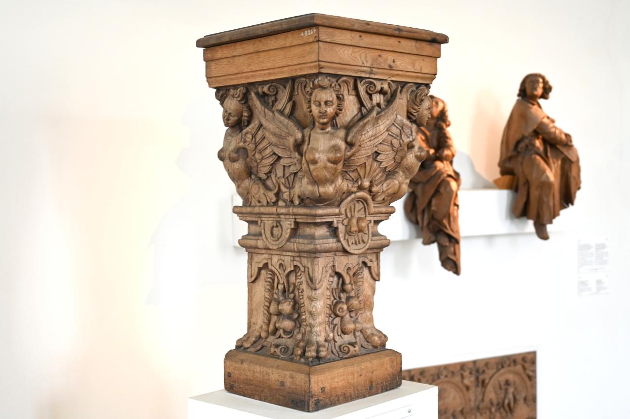 Heinrich Ringerink (1600), Säulenpostament, Flensburg, St.-Nikolai-Kirche, jetzt Schleswig, Landesmuseum für Kunst und Kulturgeschichte, Saal 20, um 1600, Bild 2/3
