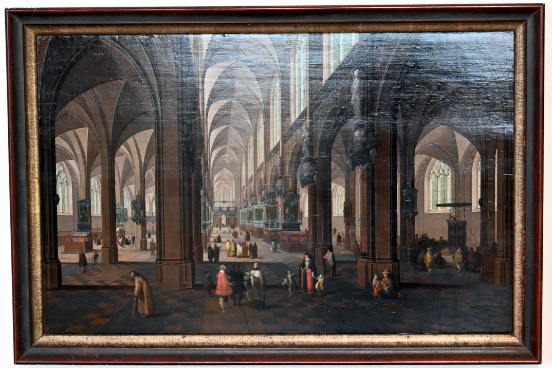 Peeter Neeffs der Ältere (1615–1645), Innenansicht der Antwerpener Kathedrale im Tageslicht, Schleswig, Landesmuseum für Kunst und Kulturgeschichte, Saal 22, um 1640