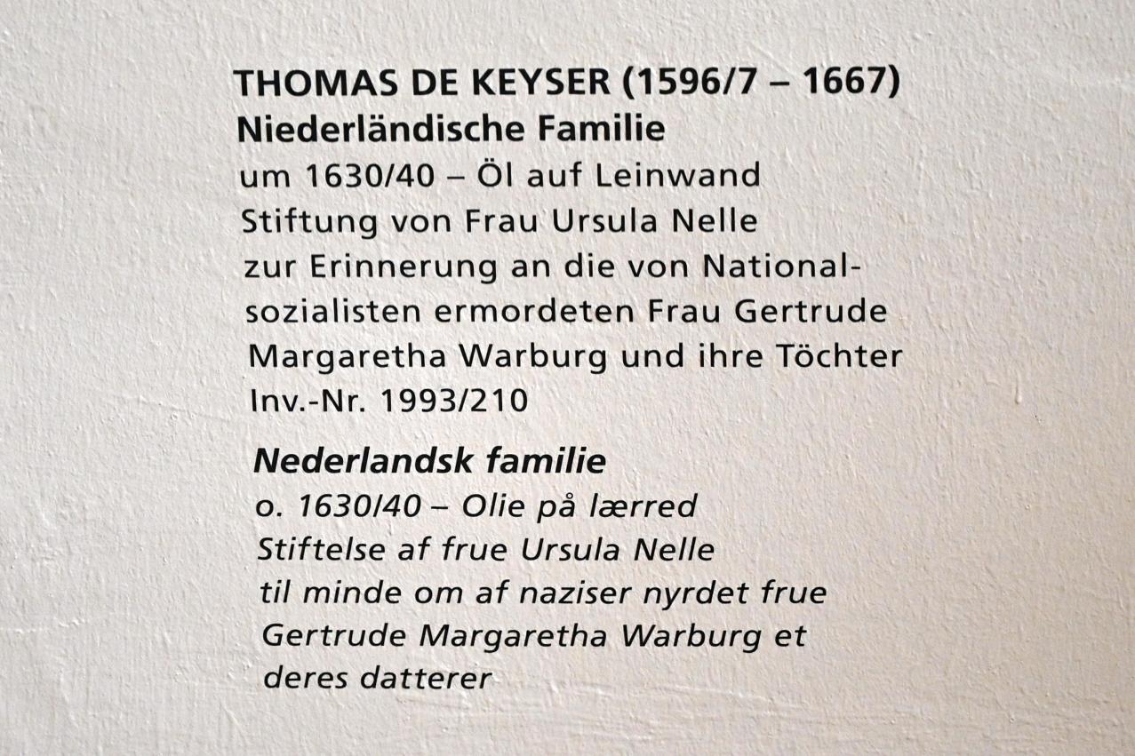 Thomas de Keyser (1627–1667), Niederländische Familie, Schleswig, Landesmuseum für Kunst und Kulturgeschichte, Saal 23, um 1630–1640, Bild 2/2