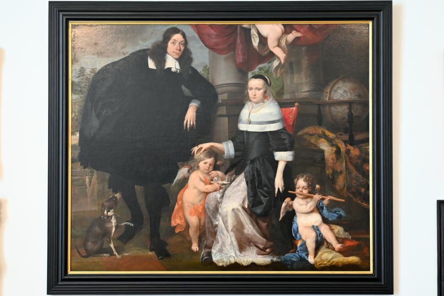 Bildnis eines Amsterdamer Paares mit seinen verstorbenen Kindern, Schleswig, Landesmuseum für Kunst und Kulturgeschichte, Saal 23, um 1665