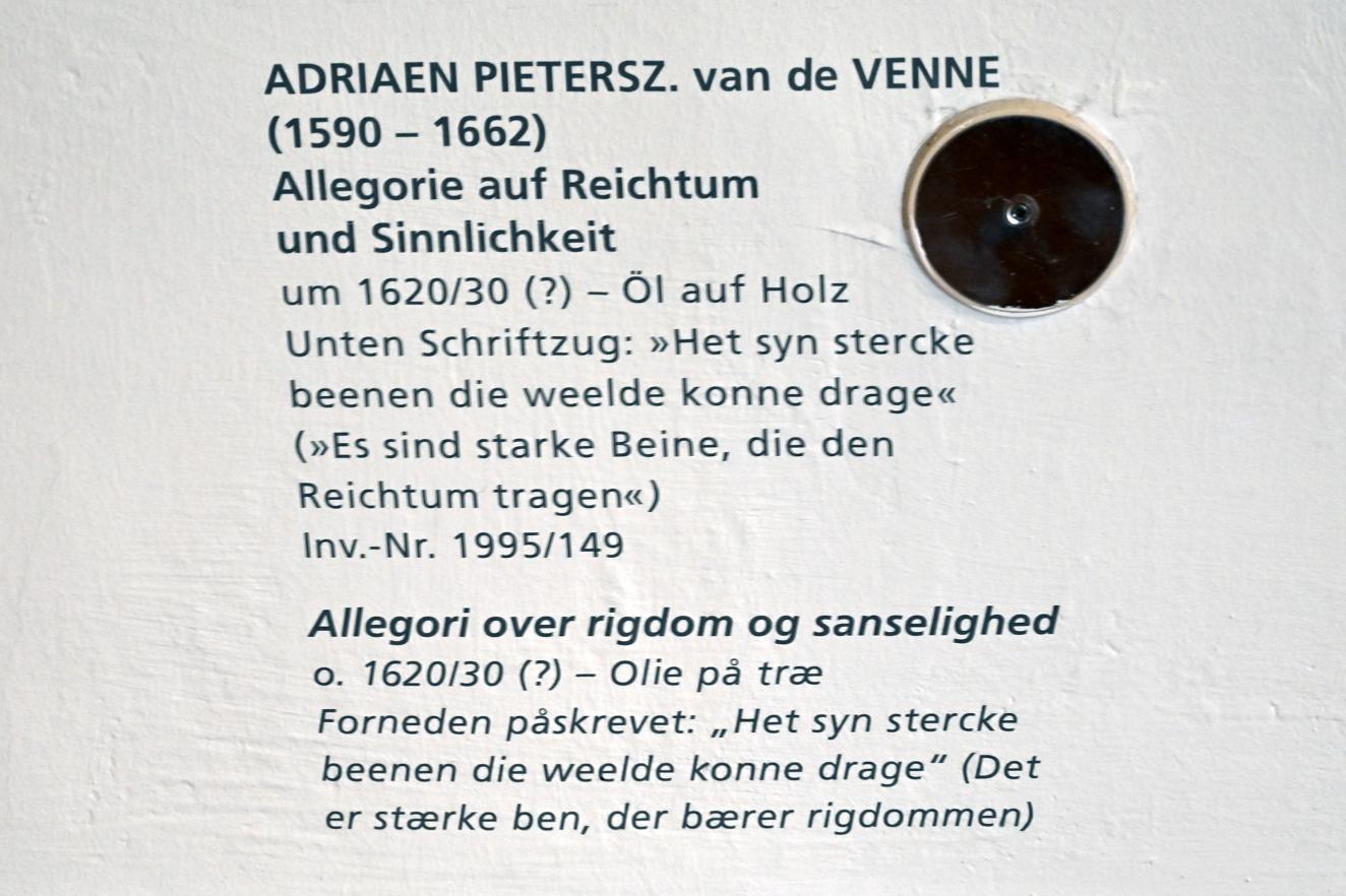 Adriaen Pietersz. van de Venne (1614–1650), Allegorie auf Reichtum und Sinnlichkeit, Schleswig, Landesmuseum für Kunst und Kulturgeschichte, Saal 23, um 1620–1630, Bild 2/2