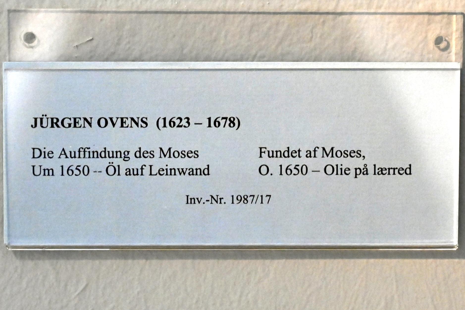 Jürgen Ovens (1642–1672), Die Auffindung des Moses, Schleswig, Landesmuseum für Kunst und Kulturgeschichte, Saal 24, um 1650, Bild 2/2
