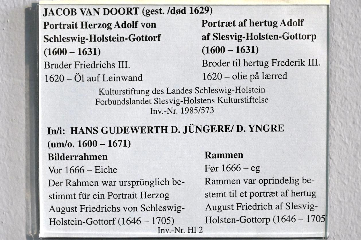 Jakob van Doordt (1620), Portrait Adolf von Schleswig-Holstein-Gottorf (1600-1631), Schleswig, Landesmuseum für Kunst und Kulturgeschichte, Saal 24, 1620, Bild 2/2