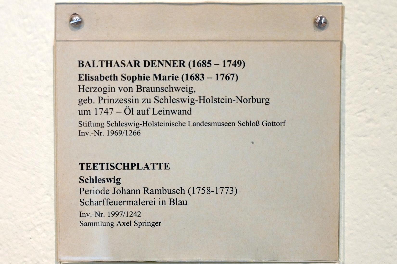 Balthasar Denner (1720–1747), Elisabeth Sophie Marie (1683-1767), Herzogin von Braunschweig, Schleswig, Landesmuseum für Kunst und Kulturgeschichte, Saal 32, um 1747, Bild 2/2