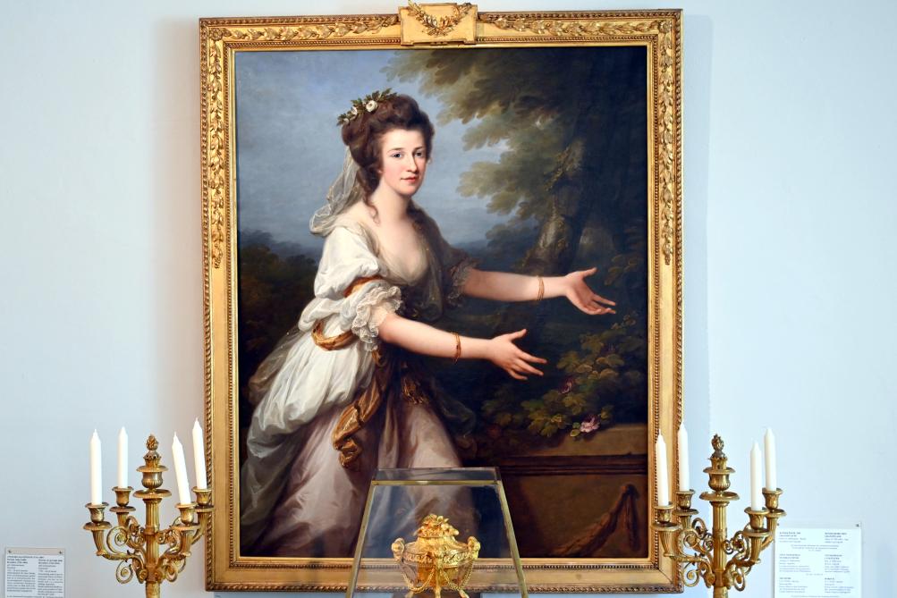 Angelika Kauffmann (1760–1798), Portrait Julia Gräfin Reventlow (1763-1816), geb. Schimmelmann, Emkendorf, Gut Emkendorf, jetzt Schleswig, Landesmuseum für Kunst und Kulturgeschichte, Saal 36, 1784