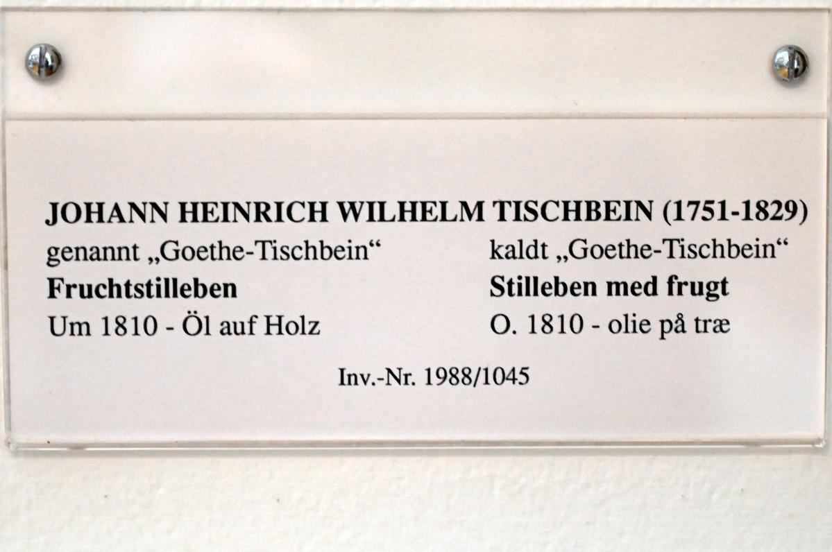Johann Heinrich Wilhelm Tischbein (1787–1812), Fruchtstillleben, Schleswig, Landesmuseum für Kunst und Kulturgeschichte, Saal 37, um 1810, Bild 2/2