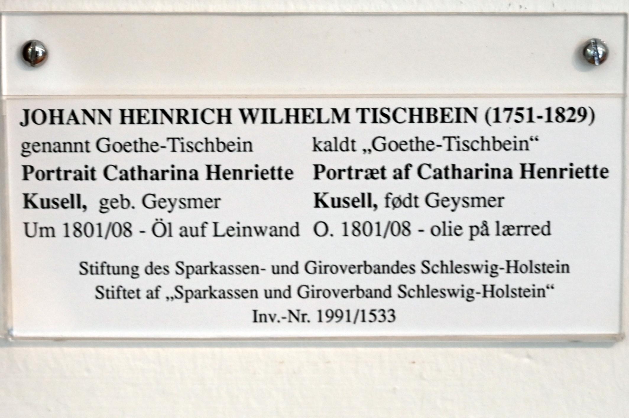 Johann Heinrich Wilhelm Tischbein (1787–1812), Portrait Catharina Henriette Kusell, geb. Geysmer, Schleswig, Landesmuseum für Kunst und Kulturgeschichte, Saal 37, um 1801–1808, Bild 2/2