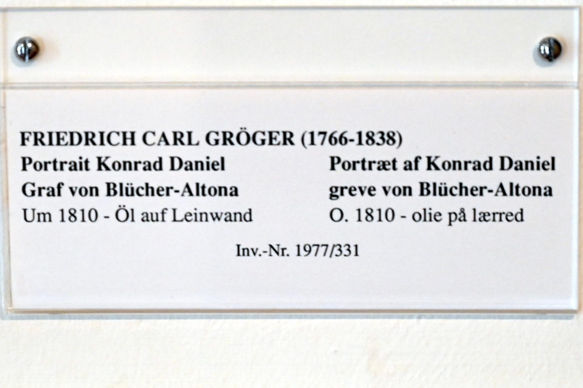 Friedrich Carl Gröger (1800–1838), Portrait Konrad Daniel Graf von Blücher-Altona, Schleswig, Landesmuseum für Kunst und Kulturgeschichte, Saal 37, um 1810, Bild 2/2