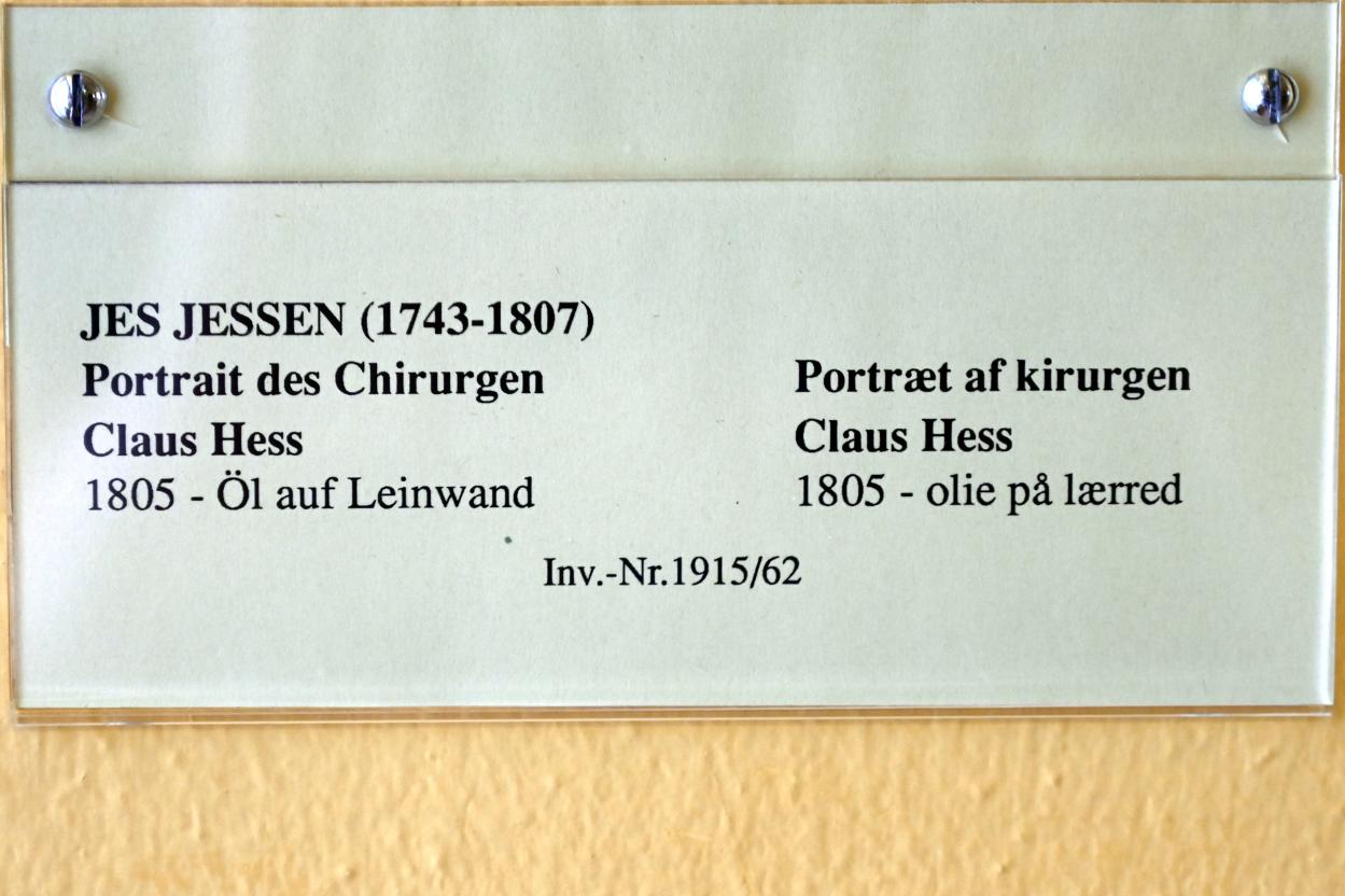 Jes Jessen (1805), Portrait des Chirurgen Claus Hess, Schleswig, Landesmuseum für Kunst und Kulturgeschichte, Saal 39, 1805, Bild 2/2