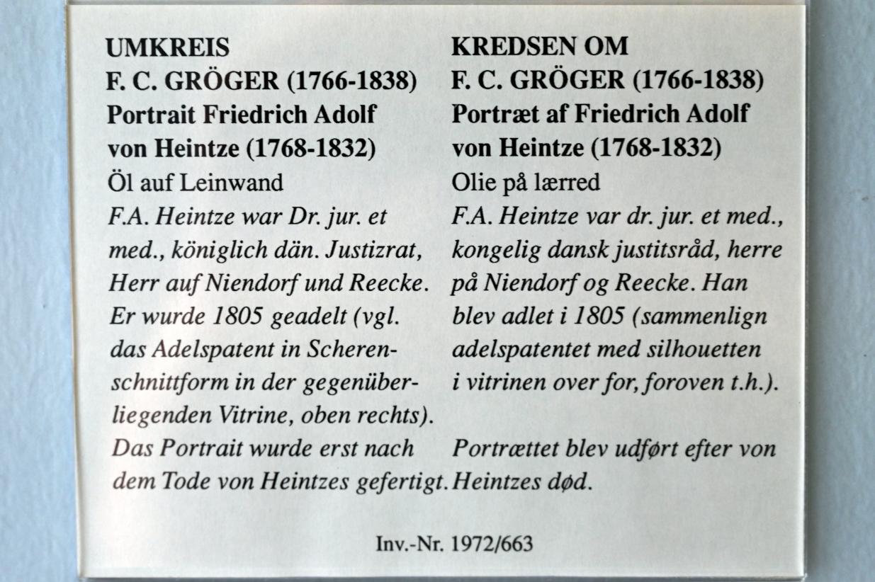 Friedrich Carl Gröger (Umkreis) (1833), Portrait Friedrich Adolf von Heintze (1768-1832), Schleswig, Landesmuseum für Kunst und Kulturgeschichte, Saal 40, nach 1832, Bild 2/2