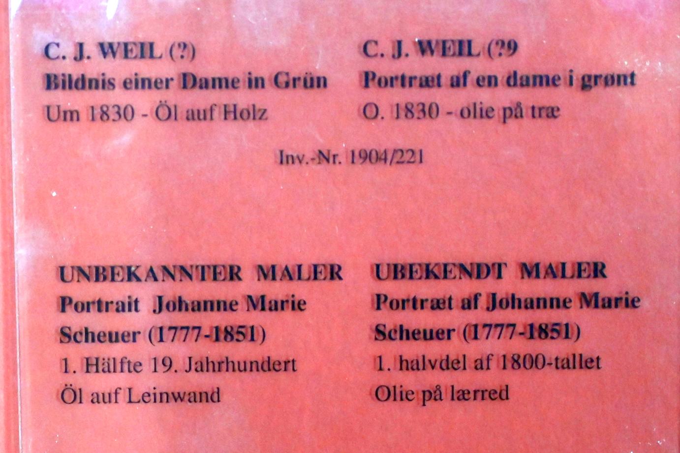 Bildnis einer Dame in Grün, Schleswig, Landesmuseum für Kunst und Kulturgeschichte, Saal 43, um 1830, Bild 2/2