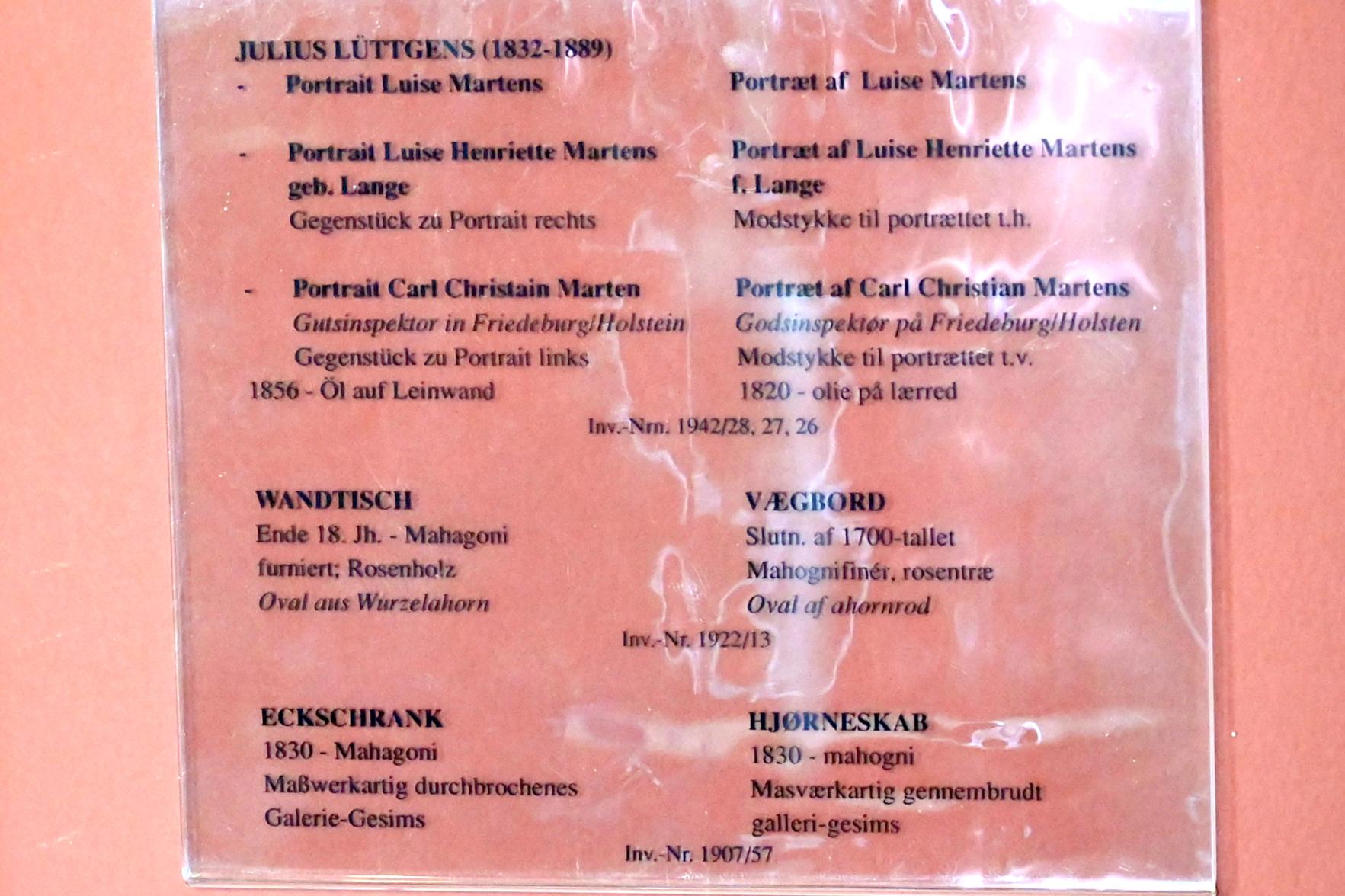 Julius Gottfried Lüttgens (1856), Portrait Luise Martens, Schleswig, Landesmuseum für Kunst und Kulturgeschichte, Saal 43, 1856, Bild 2/2