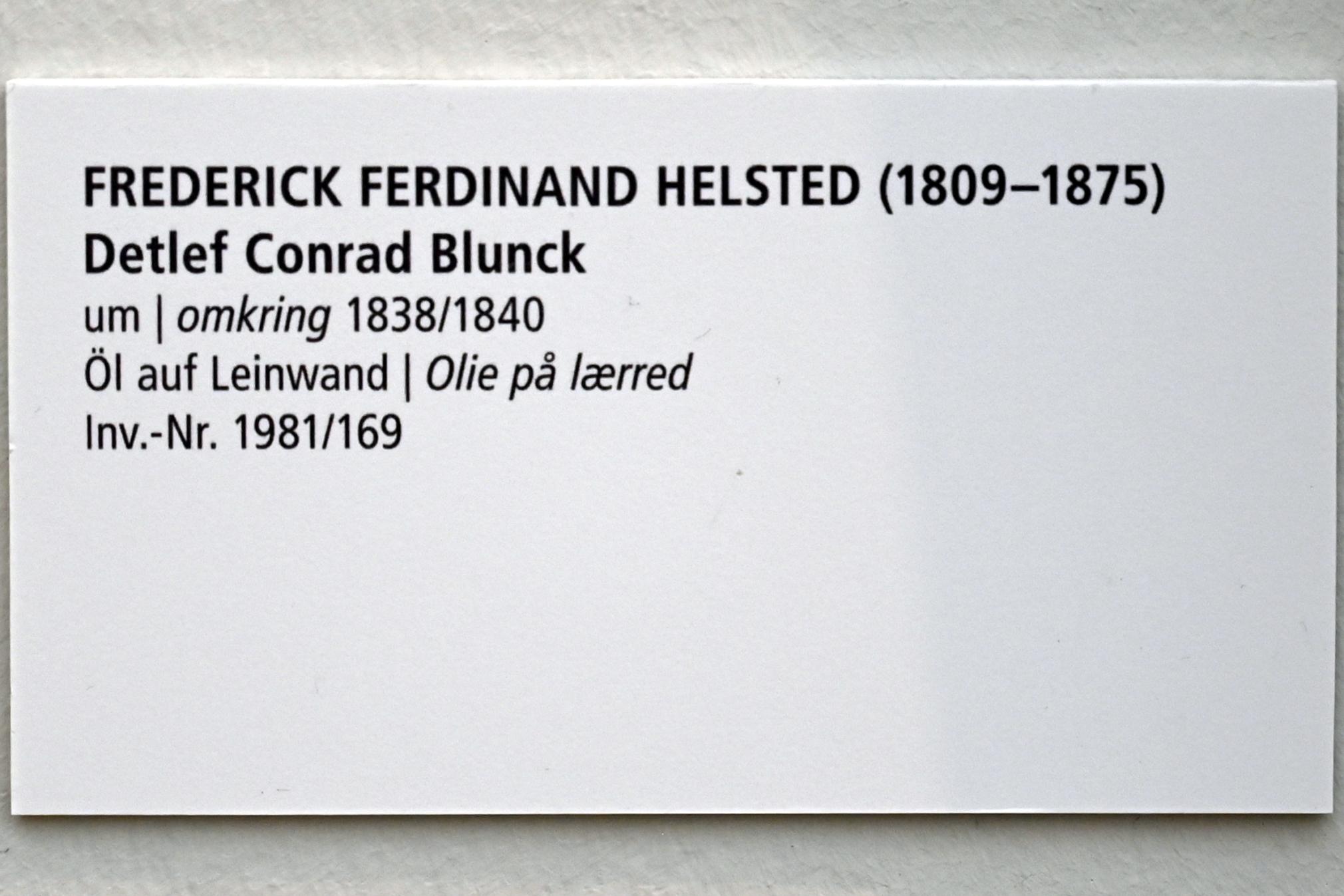 Detlev Conrad Blunck (1831–1838), Frederik Ferdinand Helsted (1809-1875), dänischer Komponist und Musikkritiker, Schleswig, Landesmuseum für Kunst und Kulturgeschichte, Saal 44, um 1838, Bild 2/2