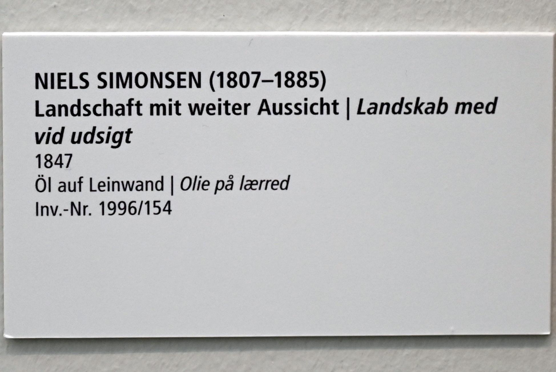 Niels Simonsen (1835–1847), Landschaft mit weiter Aussicht, Schleswig, Landesmuseum für Kunst und Kulturgeschichte, Saal 44, 1847, Bild 2/2