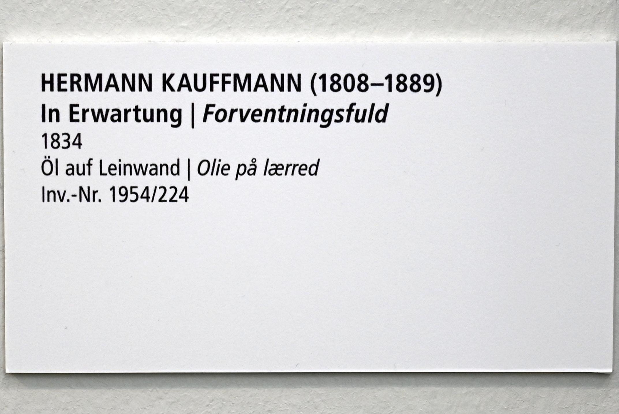 Hermann Kauffmann (1834), In Erwartung, Schleswig, Landesmuseum für Kunst und Kulturgeschichte, Saal 44, 1834, Bild 2/2