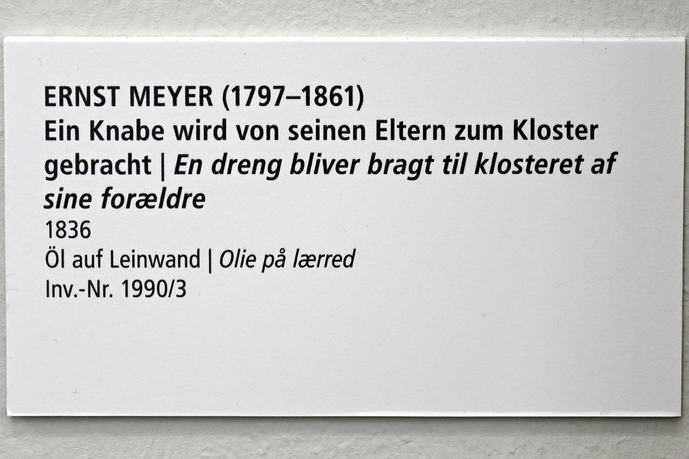 Ernst Meyer (1836), Ein Knabe wird von seinen Eltern zum Kloster gebracht, Schleswig, Landesmuseum für Kunst und Kulturgeschichte, Saal 44, 1836, Bild 2/2
