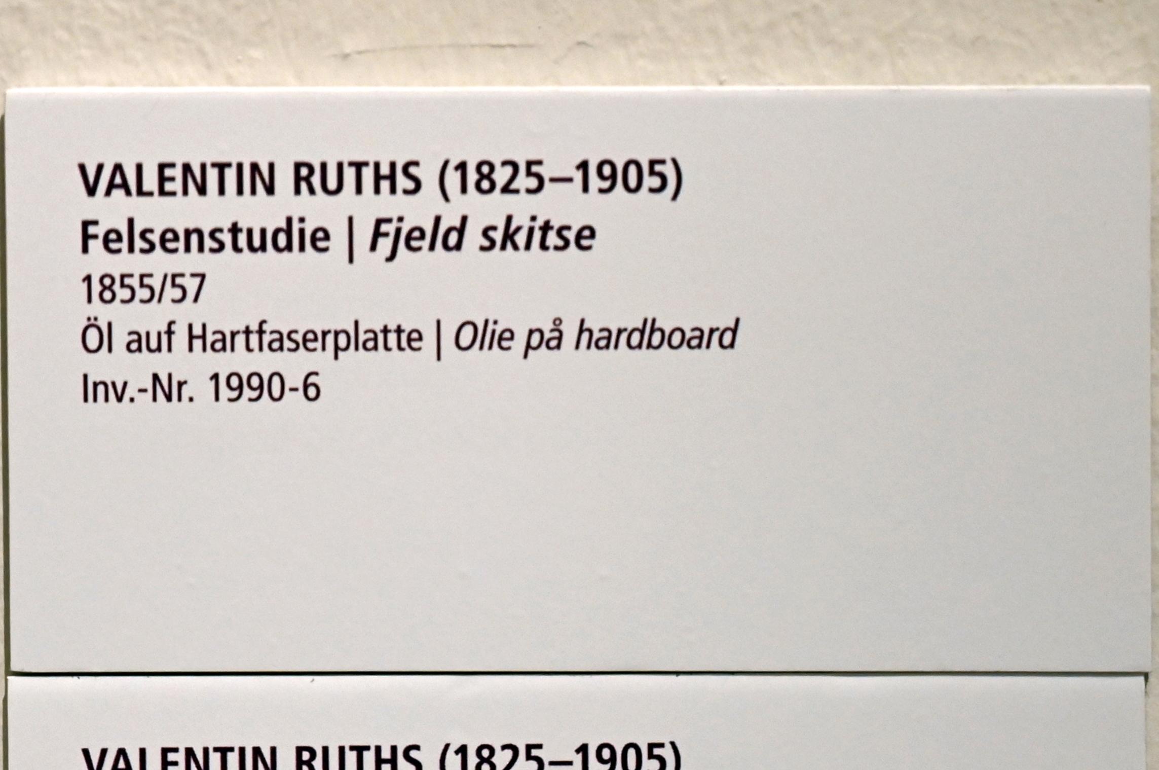 Valentin Ruths (1856–1884), Felsenstudie, Schleswig, Landesmuseum für Kunst und Kulturgeschichte, Saal 45, 1855–1857, Bild 2/2