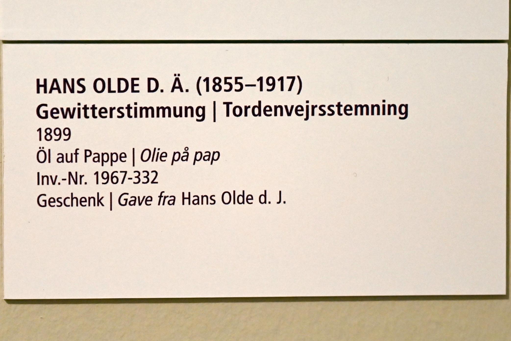Hans Olde (1882–1916), Gewitterstimmung, Schleswig, Landesmuseum für Kunst und Kulturgeschichte, Saal 45, 1899, Bild 2/2