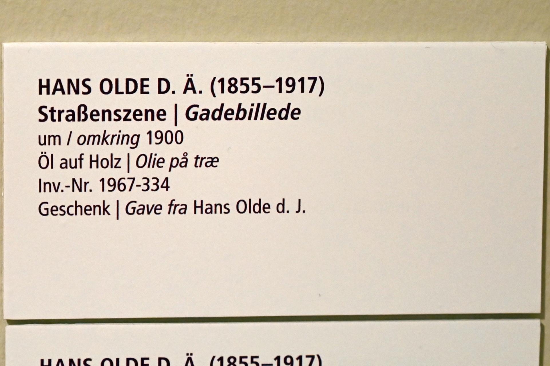 Hans Olde (1882–1916), Straßenszene, Schleswig, Landesmuseum für Kunst und Kulturgeschichte, Saal 45, um 1900, Bild 2/2