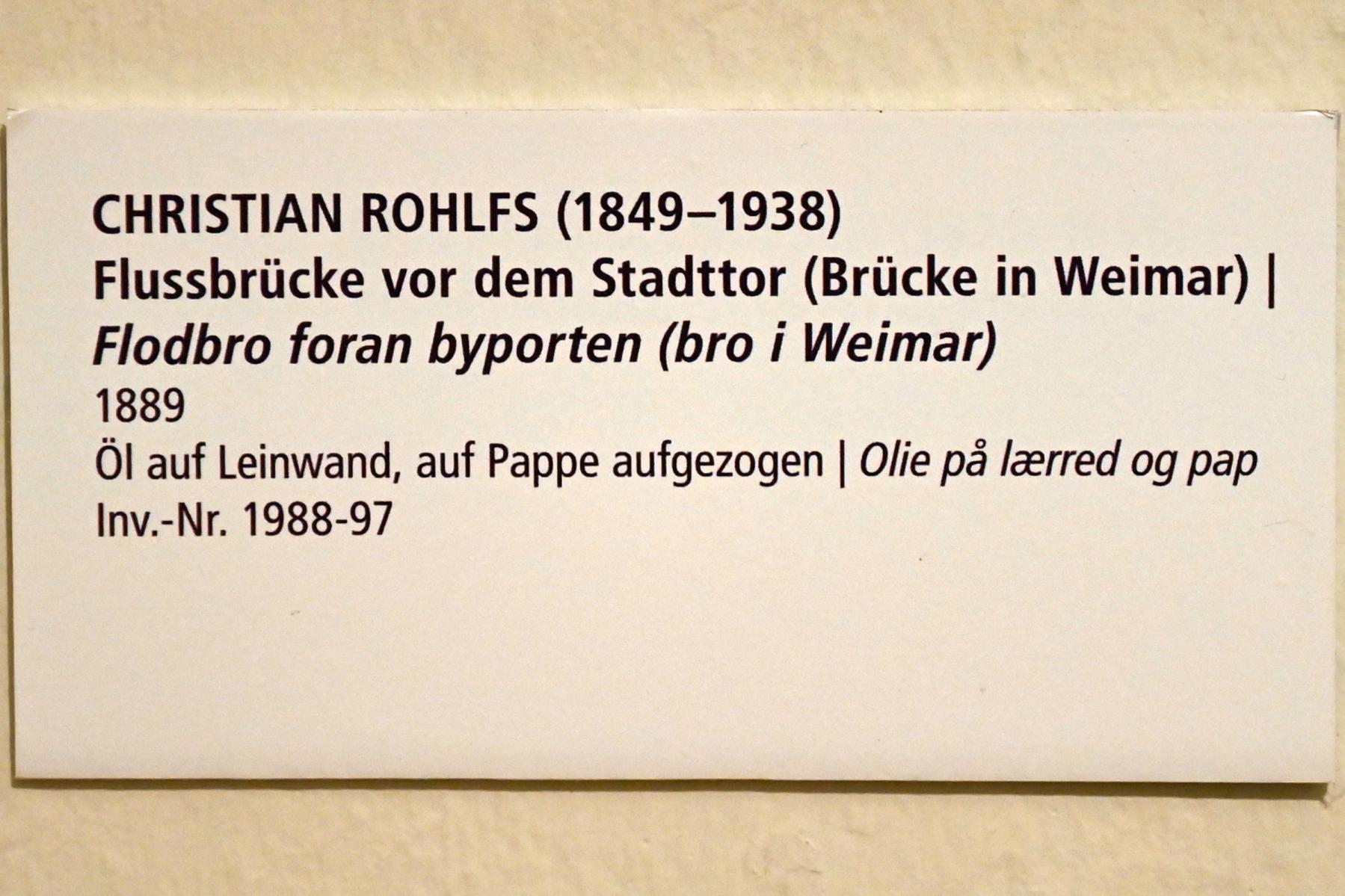 Christian Rohlfs (1874–1930), Flussbrücke vor dem Stadttor (Brücke in Weimar), Schleswig, Landesmuseum für Kunst und Kulturgeschichte, Saal 45, 1889, Bild 2/2