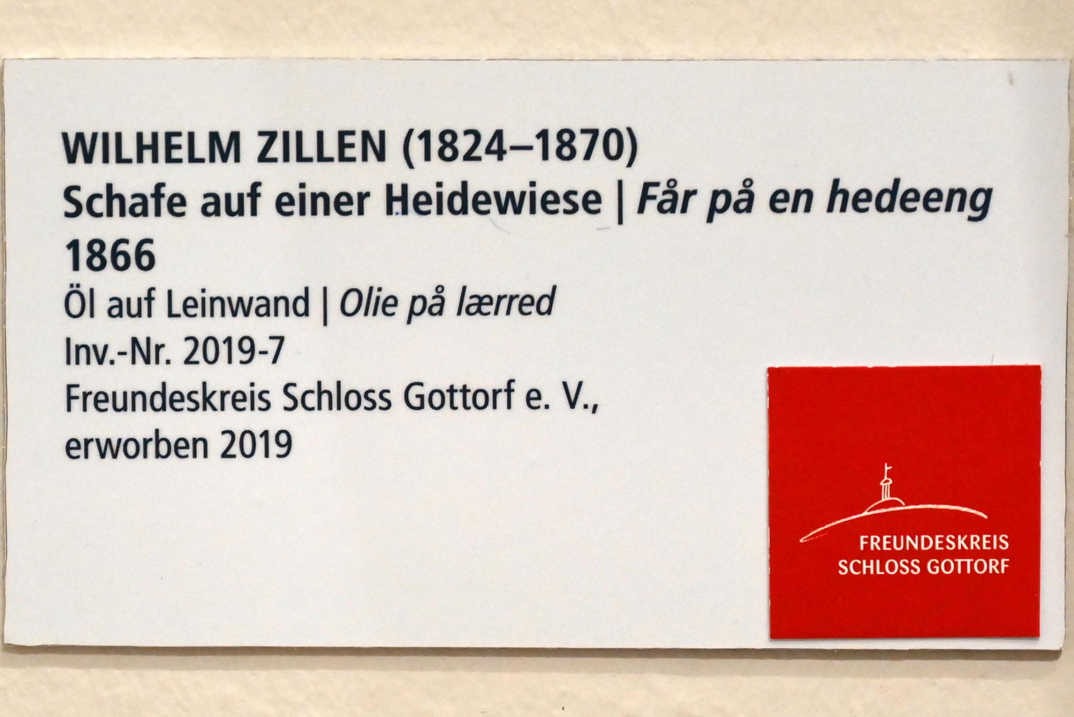 Wilhelm Zillen (1866), Schafe auf einer Heidewiese, Schleswig, Landesmuseum für Kunst und Kulturgeschichte, Saal 45, 1866, Bild 2/2