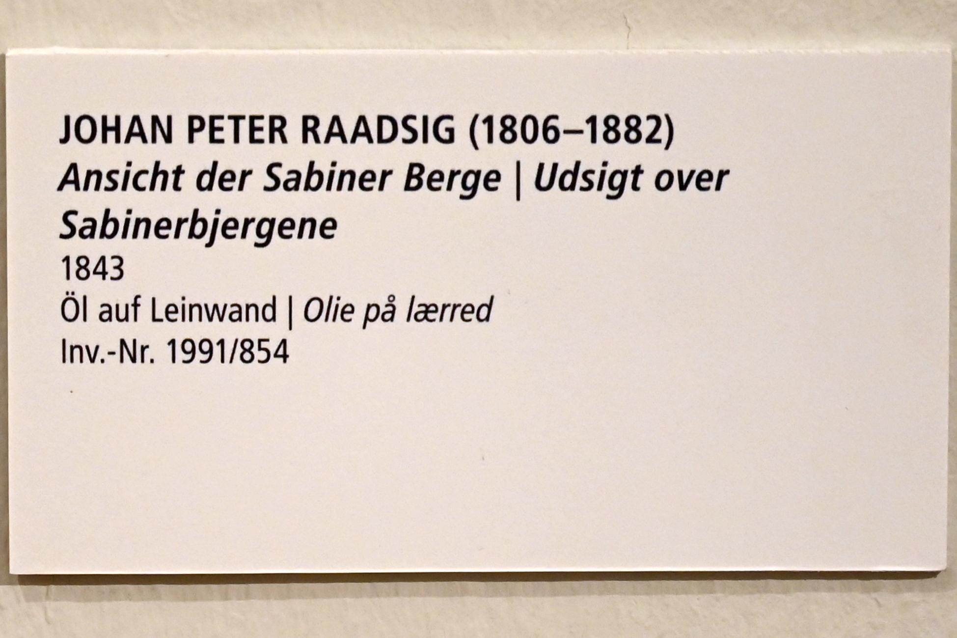 Johan Peter Raadsig (1843), Ansicht der Sabiner Berge, Schleswig, Landesmuseum für Kunst und Kulturgeschichte, Saal 45, 1843, Bild 2/2