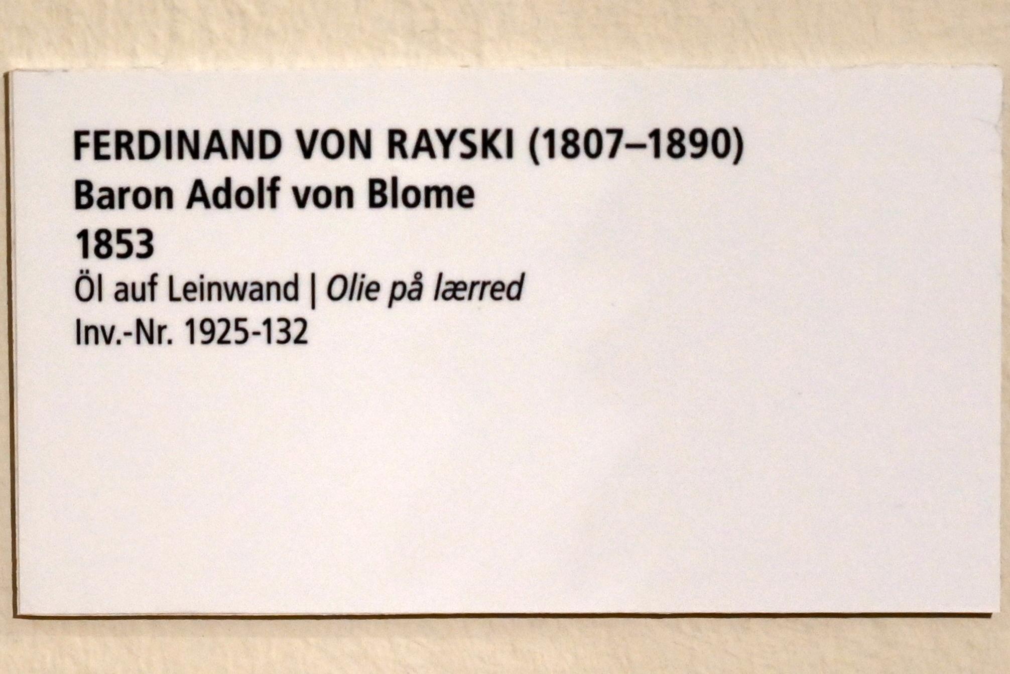 Ferdinand von Rayski (1837–1875), Baron Adolf von Blome, Schleswig, Landesmuseum für Kunst und Kulturgeschichte, Saal 45, 1853, Bild 2/2