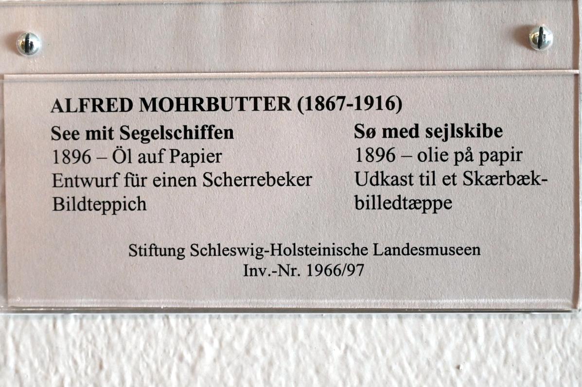 Alfred Mohrbutter (1896), See mit Segelschiffen, Schleswig, Landesmuseum für Kunst und Kulturgeschichte, Jugendstil, 1896, Bild 3/3
