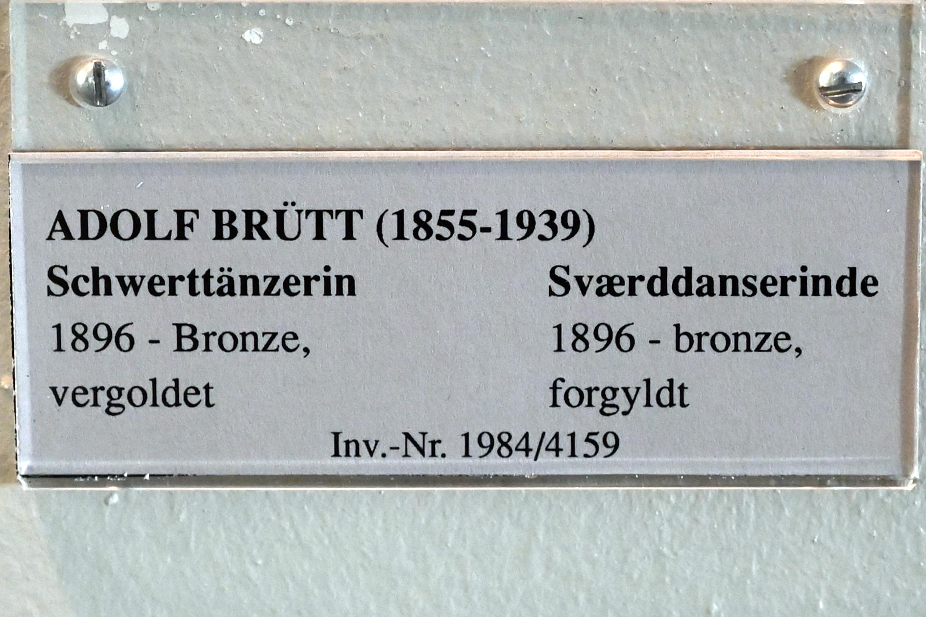 Adolf Brütt (1889–1915), Schwerttänzerin, Schleswig, Landesmuseum für Kunst und Kulturgeschichte, Jugendstil, 1896, Bild 3/3