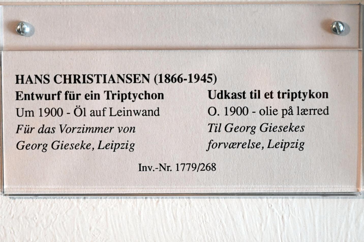 Hans Christiansen (1900–1920), Entwurf für ein Triptychon, Schleswig, Landesmuseum für Kunst und Kulturgeschichte, Jugendstil, um 1900, Bild 2/2