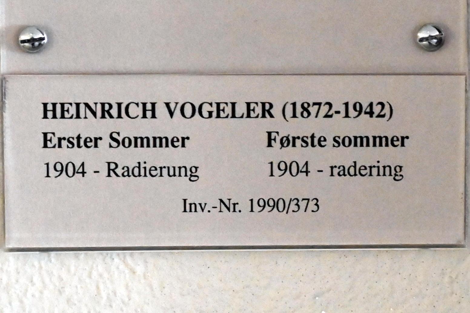 Heinrich Vogeler (1897–1928), Erster Sommer, Schleswig, Landesmuseum für Kunst und Kulturgeschichte, Jugendstil, 1904, Bild 2/2