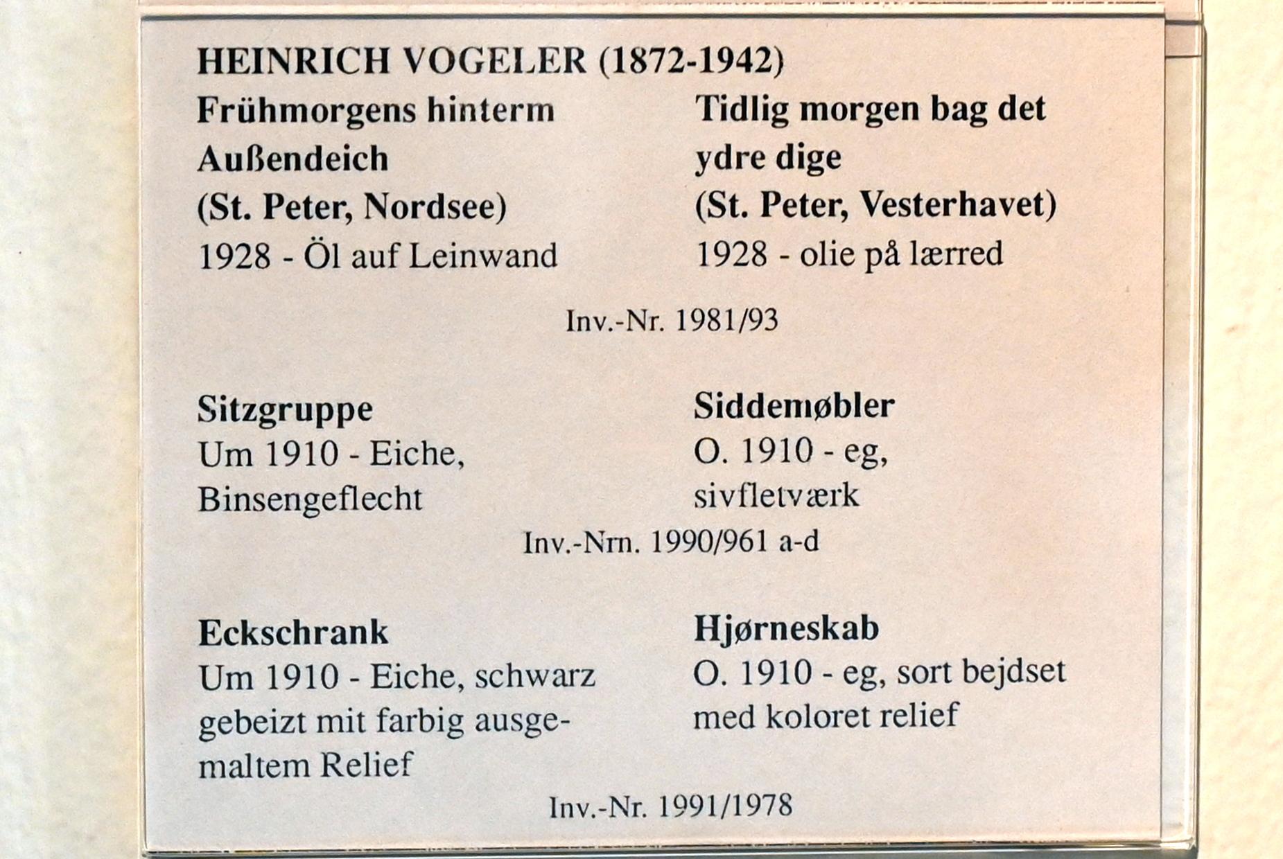 Heinrich Vogeler (1897–1928), Frühmorgens hinterm Außendeich (St. Peter, Nordsee), Schleswig, Landesmuseum für Kunst und Kulturgeschichte, Jugendstil, 1928, Bild 2/2