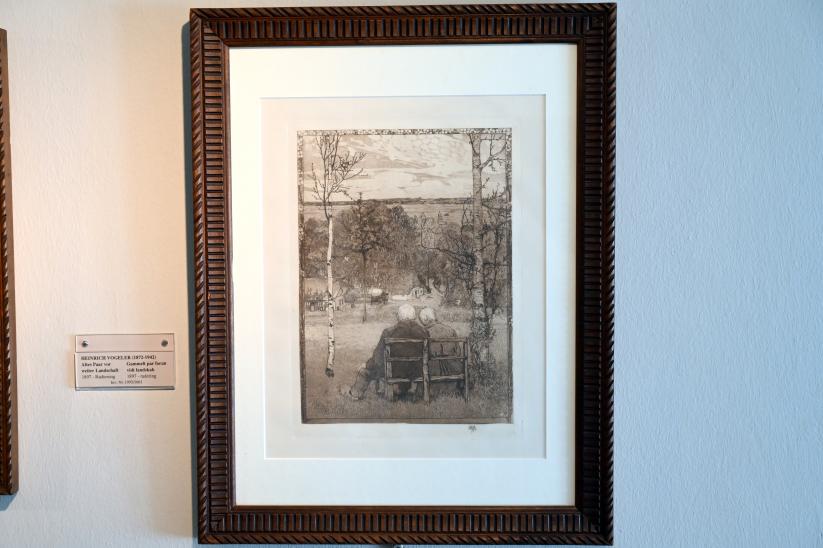 Heinrich Vogeler (1897–1928), Altes Paar vor weiter Landschaft, Schleswig, Landesmuseum für Kunst und Kulturgeschichte, Jugendstil, 1897, Bild 2/3