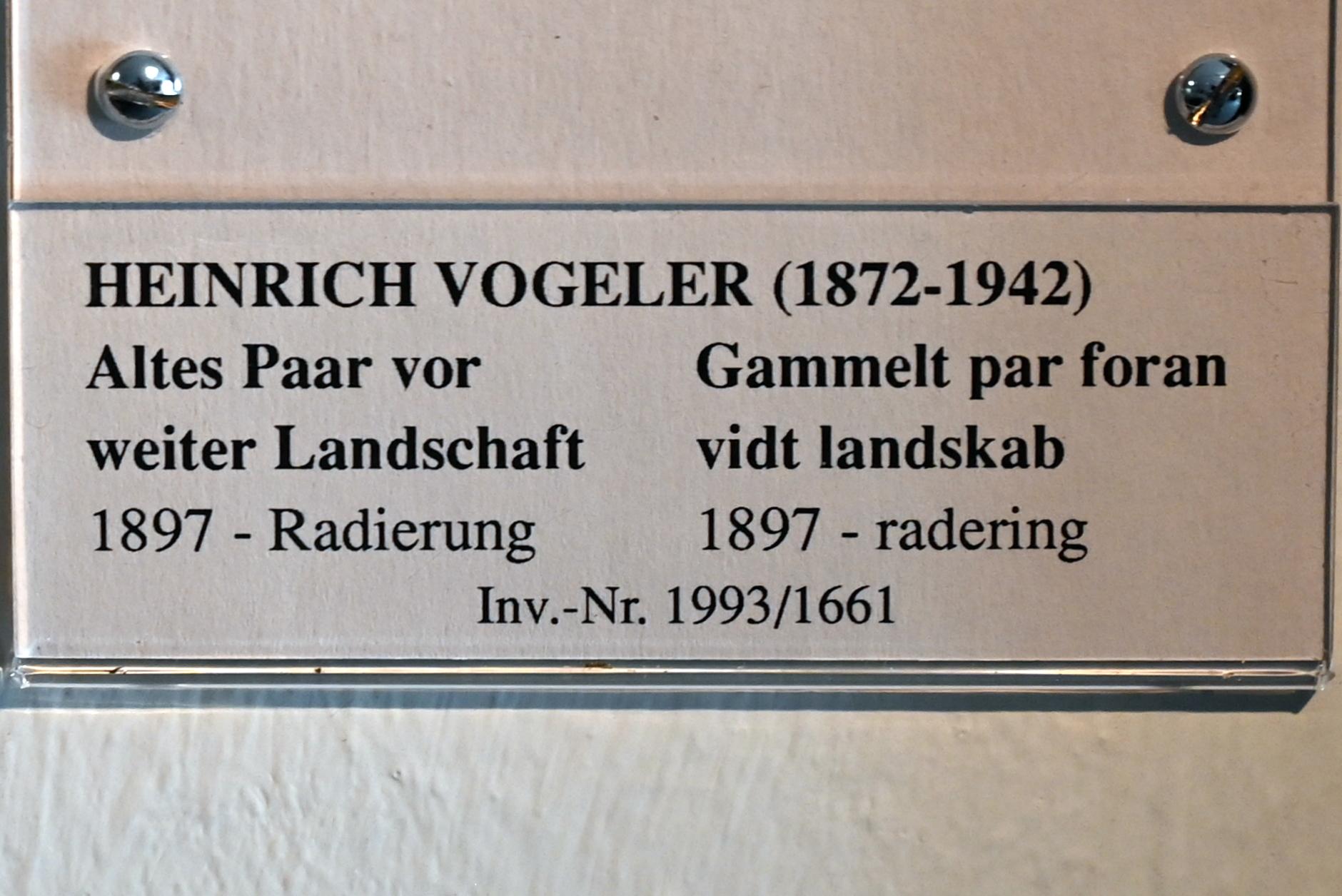 Heinrich Vogeler (1897–1928), Altes Paar vor weiter Landschaft, Schleswig, Landesmuseum für Kunst und Kulturgeschichte, Jugendstil, 1897, Bild 3/3